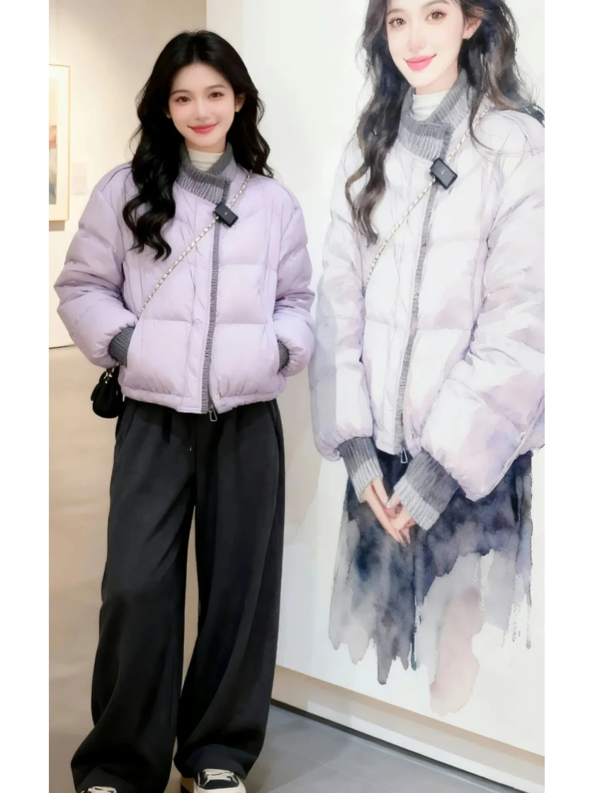 

Женская утепленная куртка-пуховик из хлопка, корейская версия, свободный крой, длинный рукав, на молнии