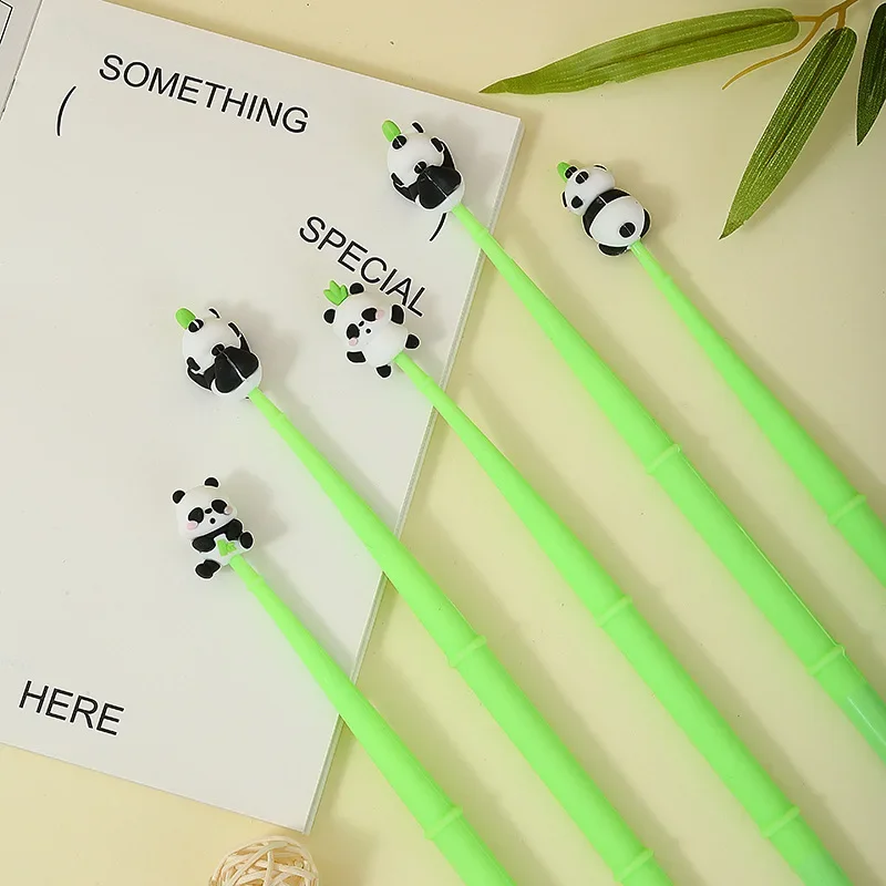 A 48PCS Cute Creative Cartoon Panda Neutral Pen Fountain Pen Bamboo Giant Panda Student Stationery Office Signature Pen Spot