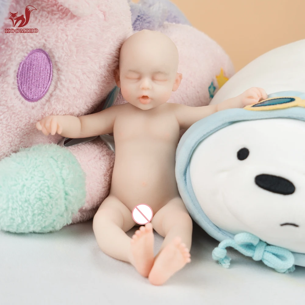 KOOMIHO Full Silicone Baby Doll 18cm 25cm 0.5kg 100% Children Accompany Toys for Kids Birthday Gift Realistic Infant Care Model