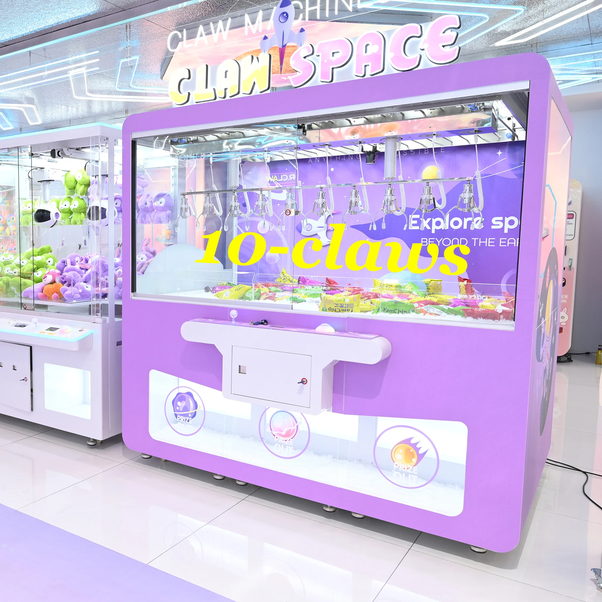 Coin Operated Snack Challenge 10 Claws Gift Prize Vending Game Machine For Sale Crane Claw Machine life time technology support