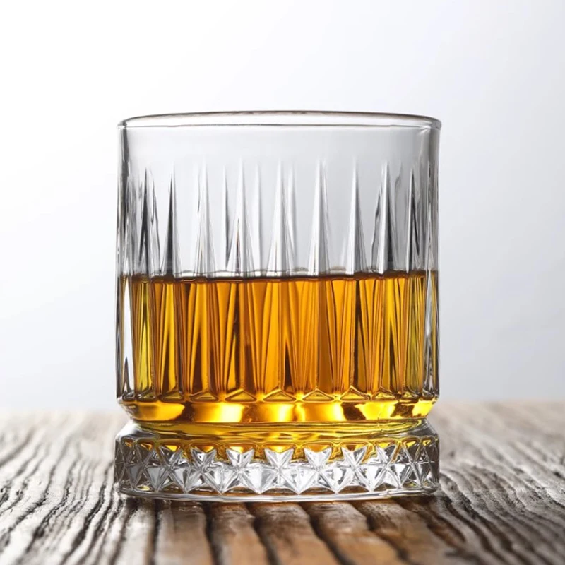 6pcs Set Diamond Painting Glass Spirits Cup Wine Glass Cup Whiskey Engraved Goblet Home Bar Drinkwares Transparent Wedding Gifts