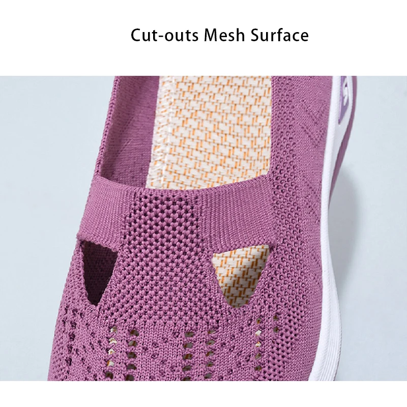 2024 Summer New Comfort Casual Women's Shoes Fashion Soft Sole Breathable Hollow Out Flat Shoes for Women Zapatos De Mujer