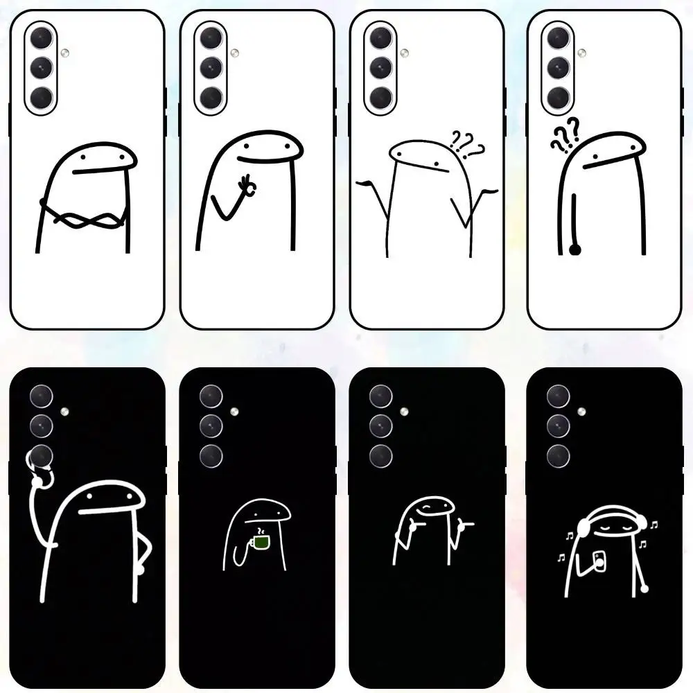C-Cartoon Stick Handyhülle für Samsung Galaxy A73, A72, A71, A70, A53, A52, A51, andere weiche schwarze Hülle