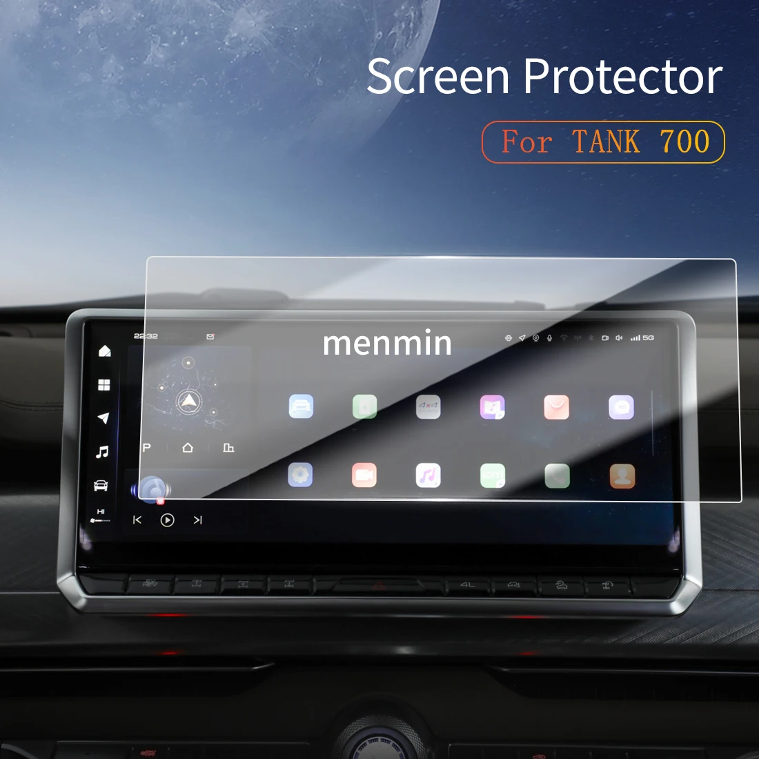 

Car Stickers Dash Carplay Mirror Screen Protector Display Tempered Glass Protective Vehicle For 24 Great Wall Motor TANK 700