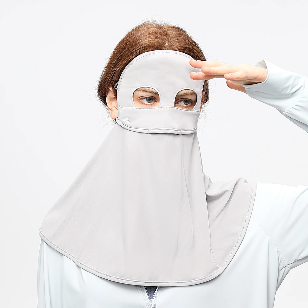 OhSunny Summer Sun Protection Scarf for Women Full Face Cover with Neck Shoulder Flap Anti-UV UPF50+ Balaclava Outdoor UV Shawl