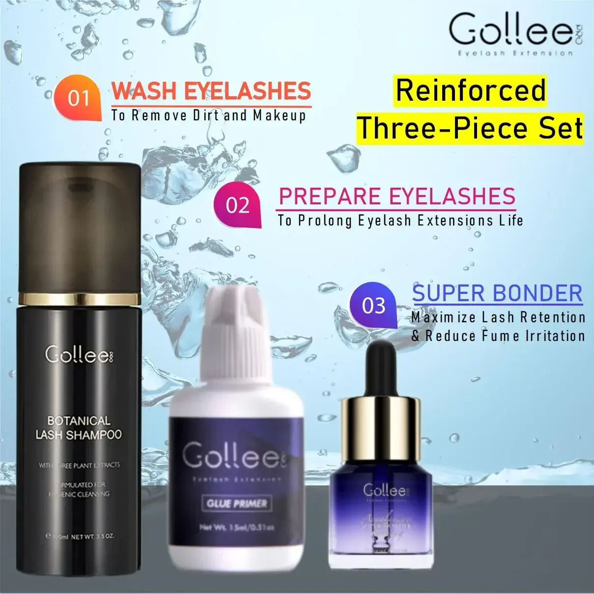 Gollee Super Bonder Lash Gollee Eyelash Extension Shampoo Gollee Glue Primer For Eyelash Extension Glue Keep Longer Makeup