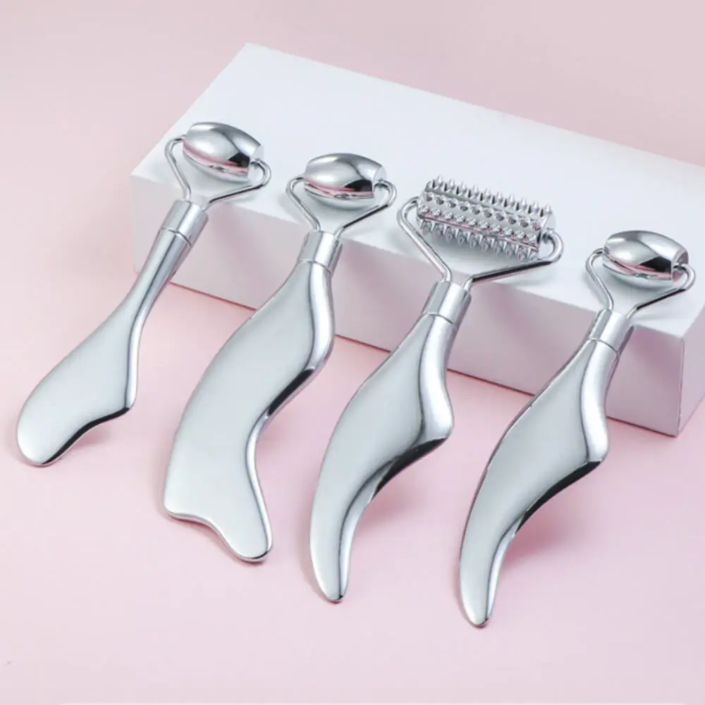 

Facial Tools Face Roller Massage Skin & Stainless Steel Gua Sha 2-In-1 Suitable for Daily Skin Care of Body Face