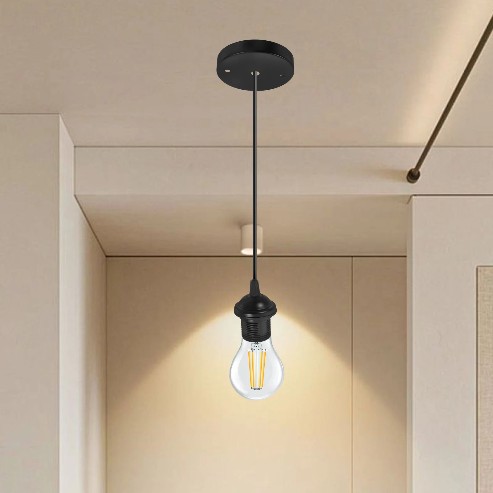 

1Set Industrial Ceiling Light Kit Vintage Pendant Socket Adjustable Cord Length Hanging Lamp Lighting Supply Lighting Accessory