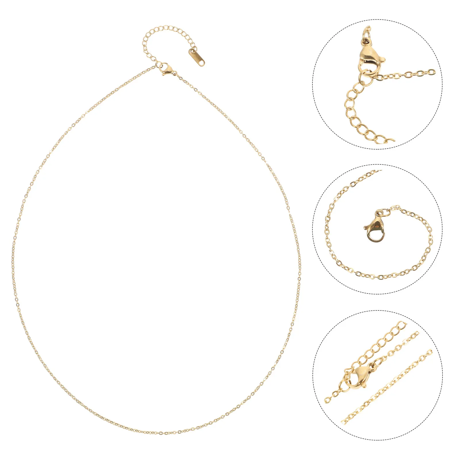 

Stainless Steel DIY Necklace Chain with Extender for Jewelry Making Gold Plated Link Chain for Crafts Charms Bracelets Anklets