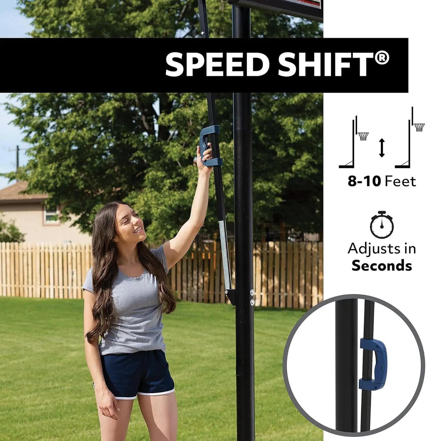 Outdoor Portable Basketball Hoop - Steel & Polycarbonate, Colorful, 48 - Inch Backboard, for Various Outdoor Spaces