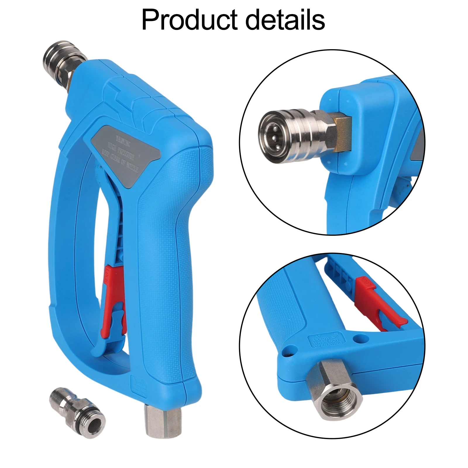 Pressure Washer Handle with 14 Inch for Quick Connector Female Outlet and 3/8 Inch Fitting Offering Ergonomic Grip to Reduce