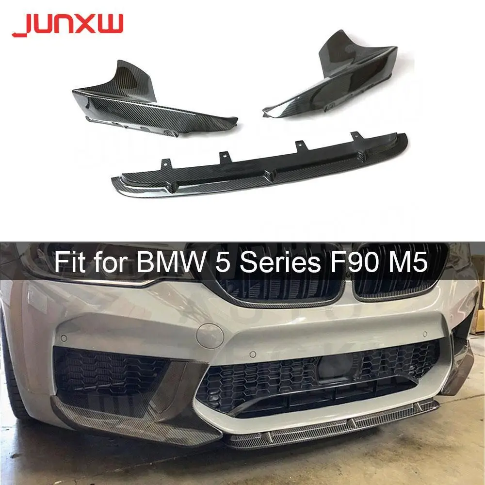 

Dry Carbon Fiber Car Front Bumper Lip Splitters Spoiler For BMW 5 Series F90 M5 2018 2019 Head Bumper Chin Protector Car Styling