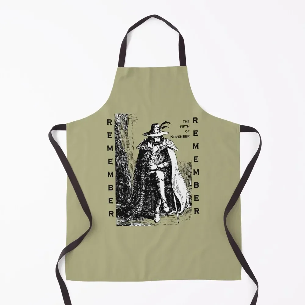 Remember Remember Guy Fawkes Day Vintage Illustration Apron Barista Women's Kitchen Sexy Apron