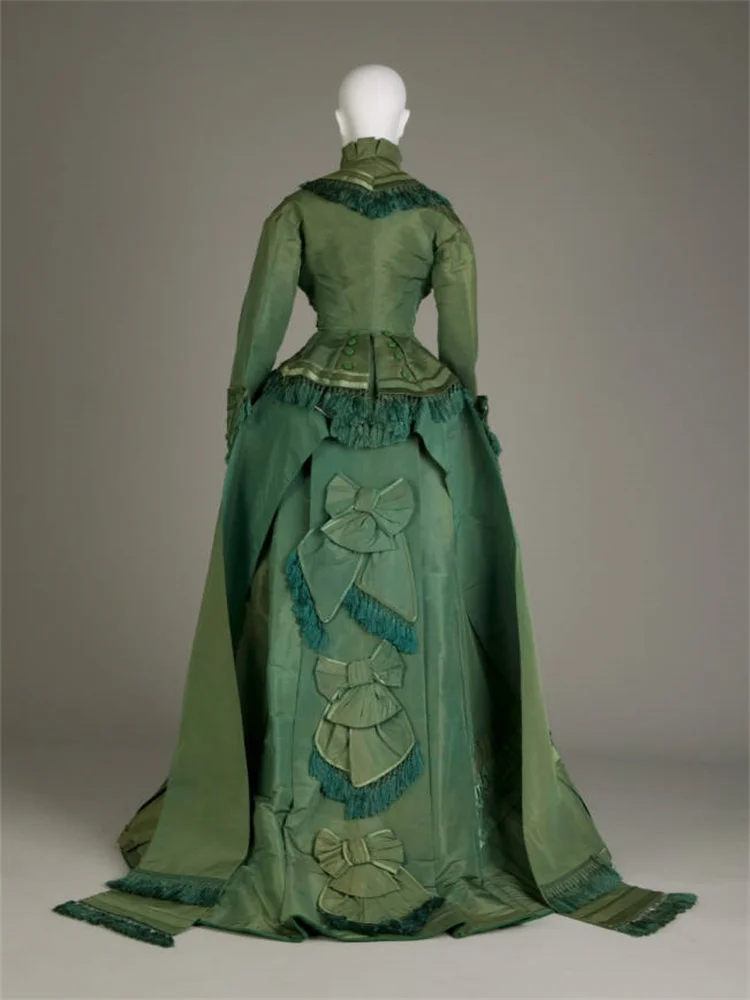

1870s Victorian Fashion Green Ball Gown Costume Historical Victorian Civil War Day Dress Duchess Christmas Green Dress Festval D