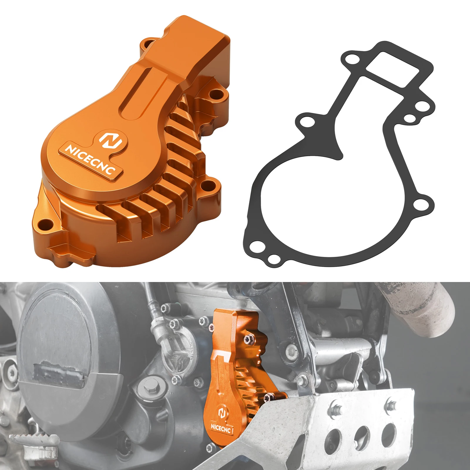 

For 2009-2025 KTM 690 Enduro R Finned Water Pump Cover For KTM 690 SMC R 2012-2025 Husqvarna 701 Supermoto 701 Enduro 2016-2025