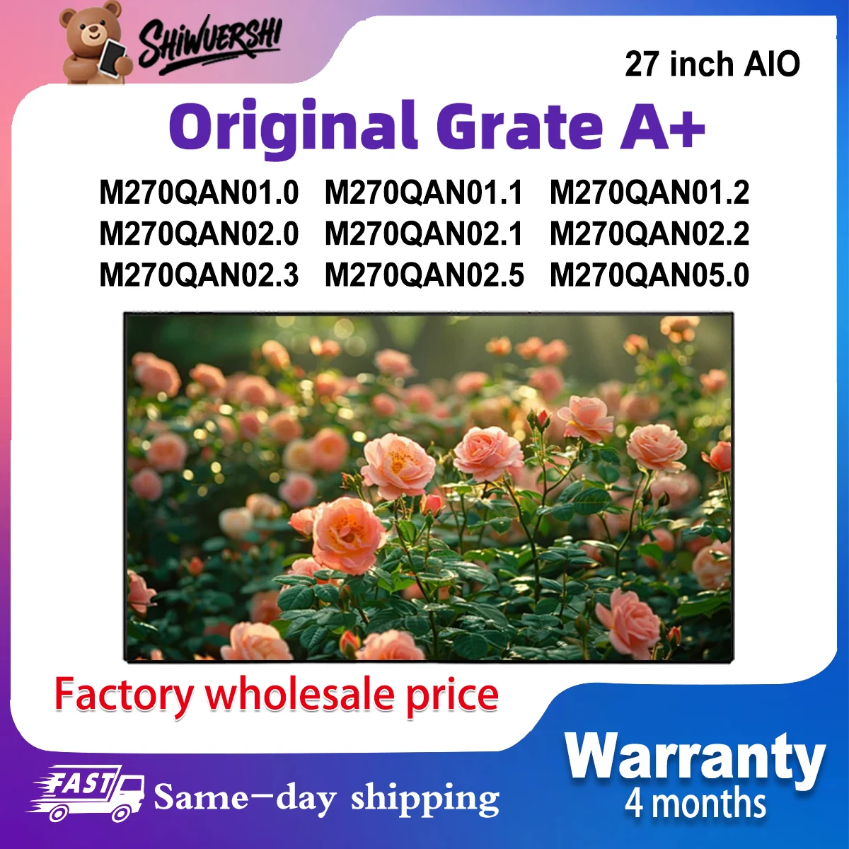 

27" LCD Screen M270QAN01.0 M270QAN01.1 M270QAN01.2 M270QAN02.0 M270QAN02.1 M270QAN02.2 M270QAN02.3 M270QAN02.5 M270QAN05.0