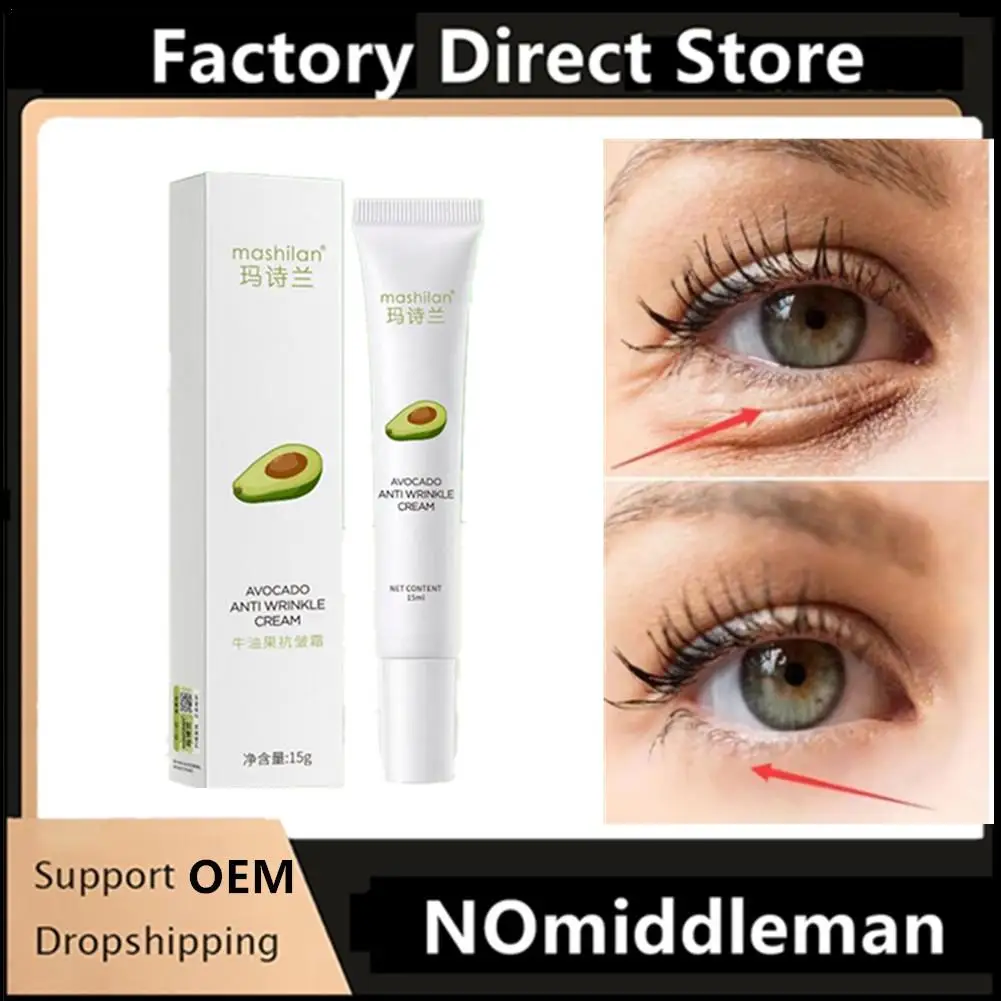 

1Pc Avocado Eye Cream Anti Dark Circles Eyes Bags Puffiness Fade Eye Deep Moisturizing Eyes Care Cosmetics