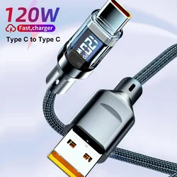 USB Type C To USB C Cable 120W/5A PD Fast Charging Charger Wire Cord For Macbook Xiaomi Samsung Type-C USBC Cable 2M Power Bank