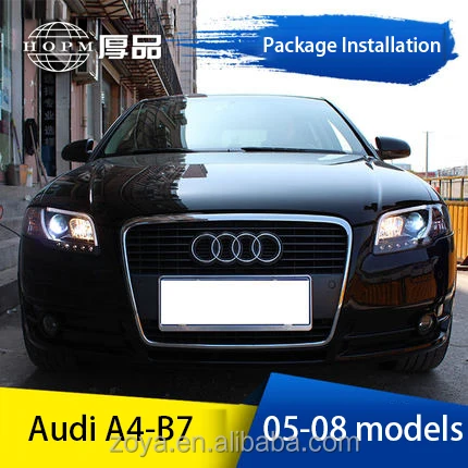 Headlight assembly Guided light LED tear-eye conversion xenon tuning light for 05-08 models  A4 B7