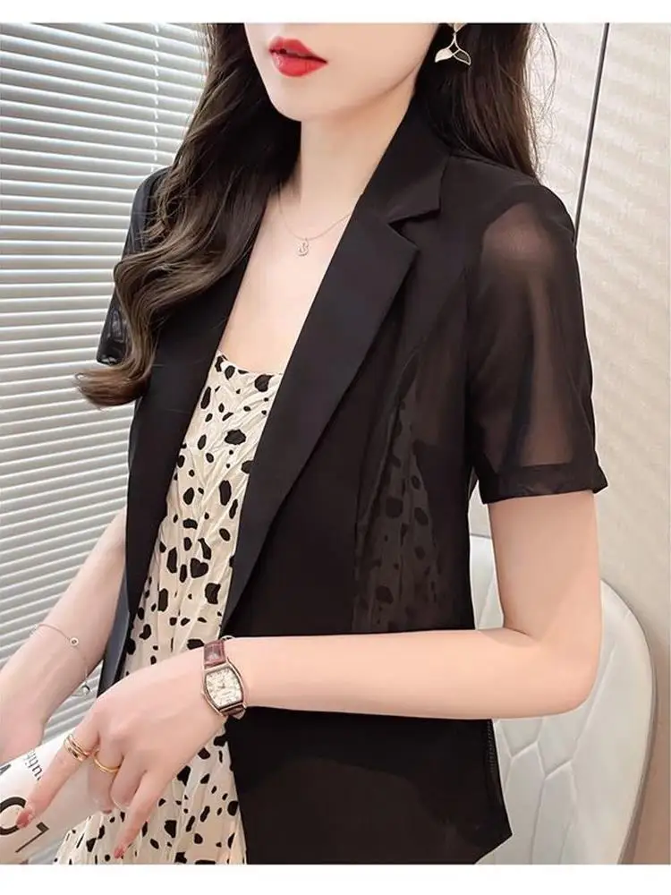 

Slimming Me ort Sve Ladies' Light Weight Summer Jaet Cleanfit Sle Office Wear One Button Closure Chinese Production