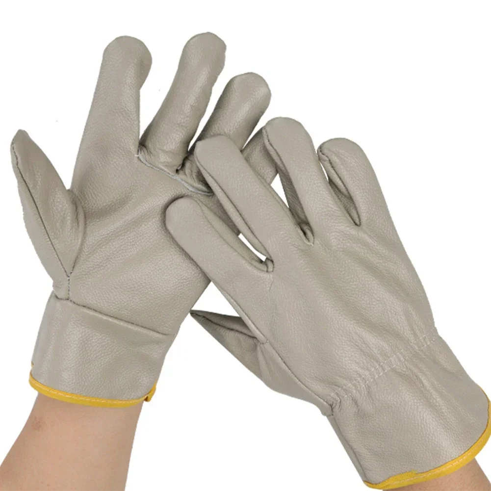 1 Pair Short All-Cowhide Electric Welding Driver Protective Gloves Heat Insulation Wear Resistance Industrial Protection Tools