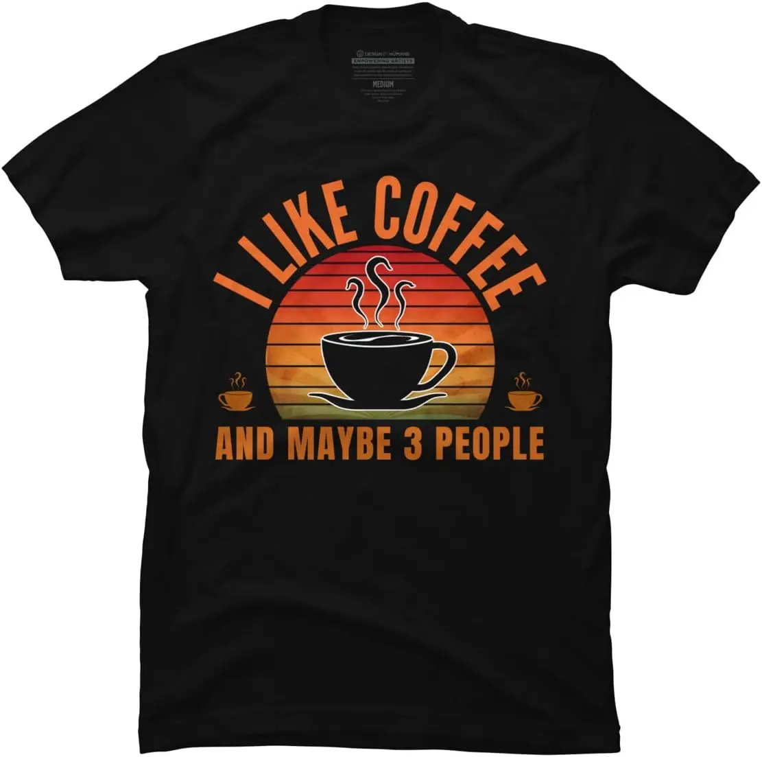 Design By Humans Men's i Like Coffee and Maybe 3 People by Punsalan T-Shirt - -