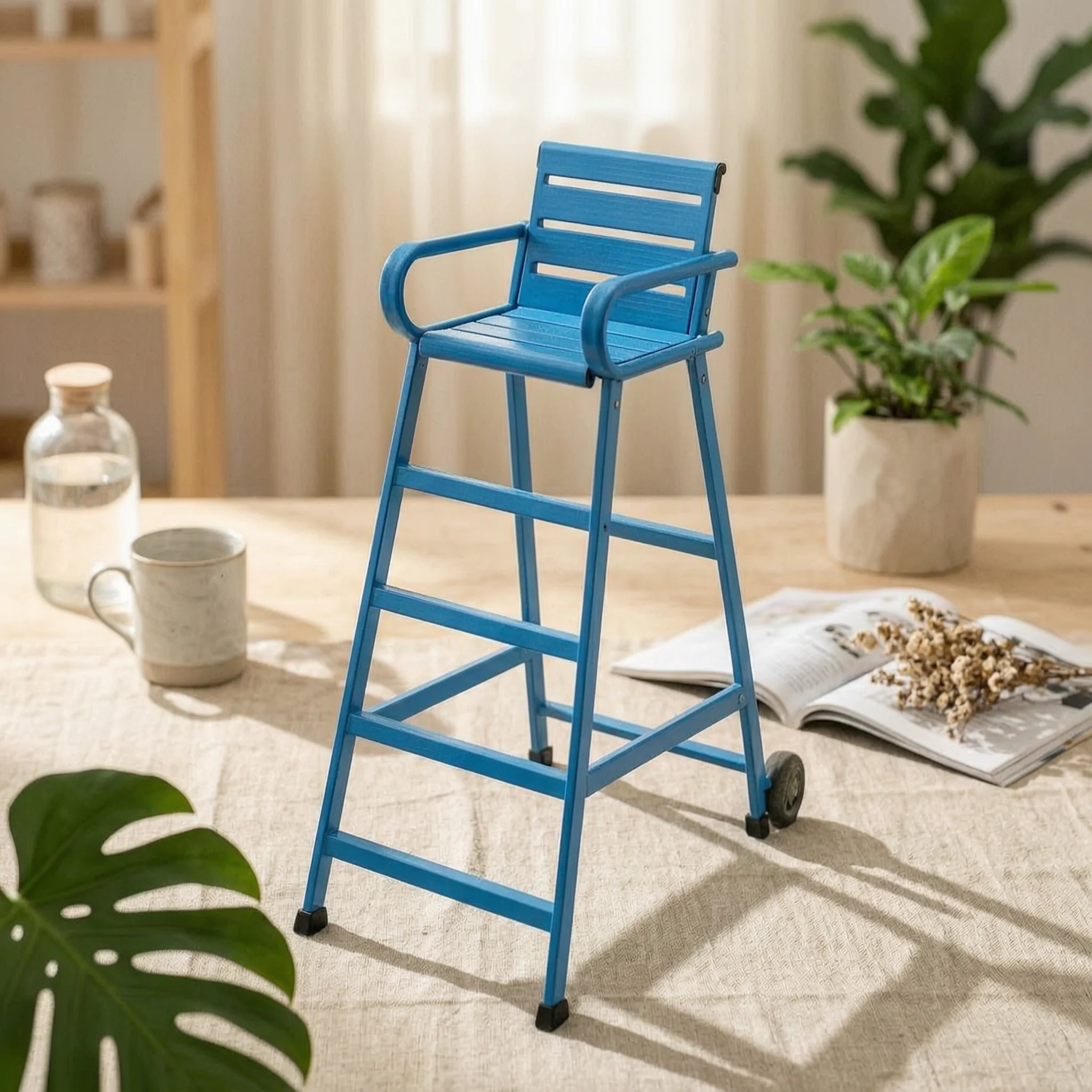 Badminton Referee Chair Aluminum Alloy Umpire Chair with Wheels Stable Safe for Referees, Sports Venues