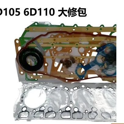 

PC400 6D105 Комплект для капитального ремонта двигателя, кровать цилиндра, прокладка цилиндра, сальники клапана