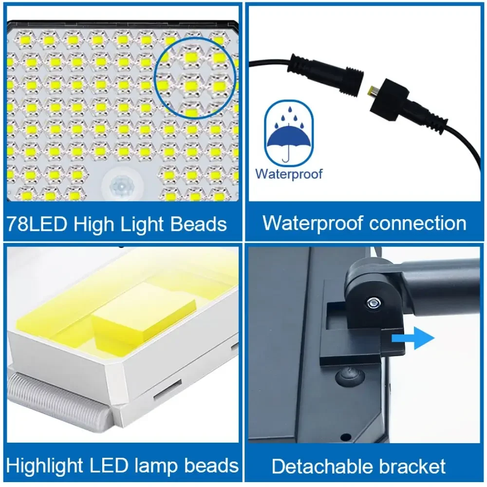 234/280 LED أضواء الشمسية 3 طرق العمل السوبر مشرق محس حركة مصباح في الهواء الطلق IP65 مقاوم للماء الفيضانات جدار أضواء ساحة الأمن