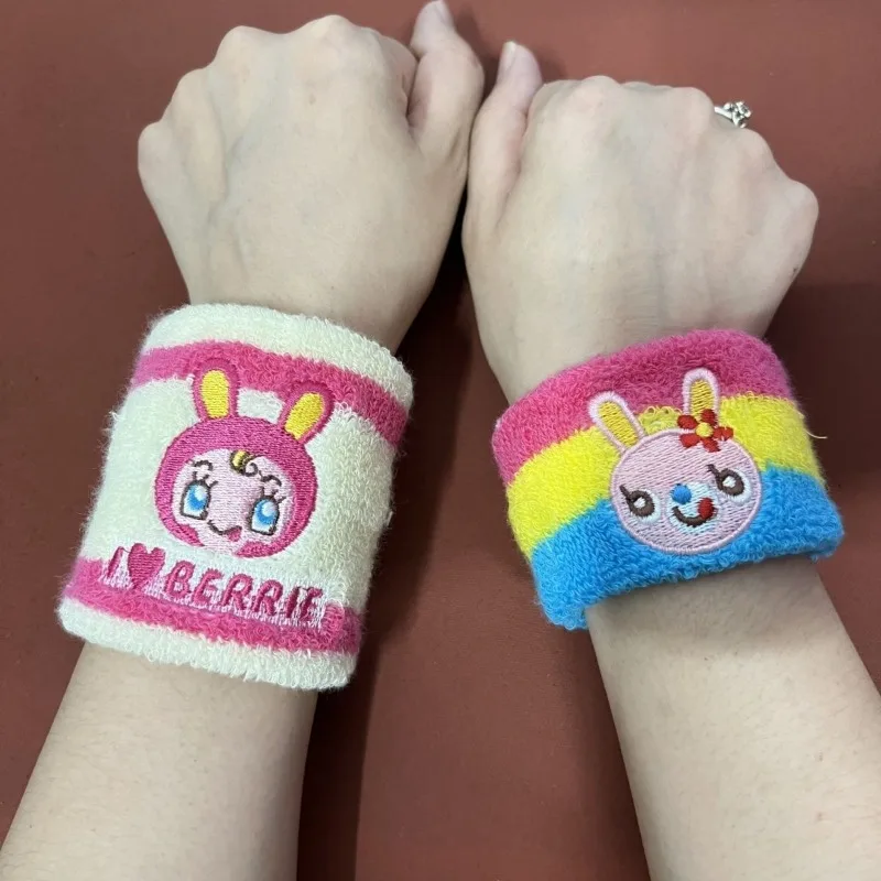 Japanese Colorful Striped Sports Cotton Wrister Y2k Aesthetic Accessory Wristband Sweatband Kawaii Sweet Cartoon Wrist Band