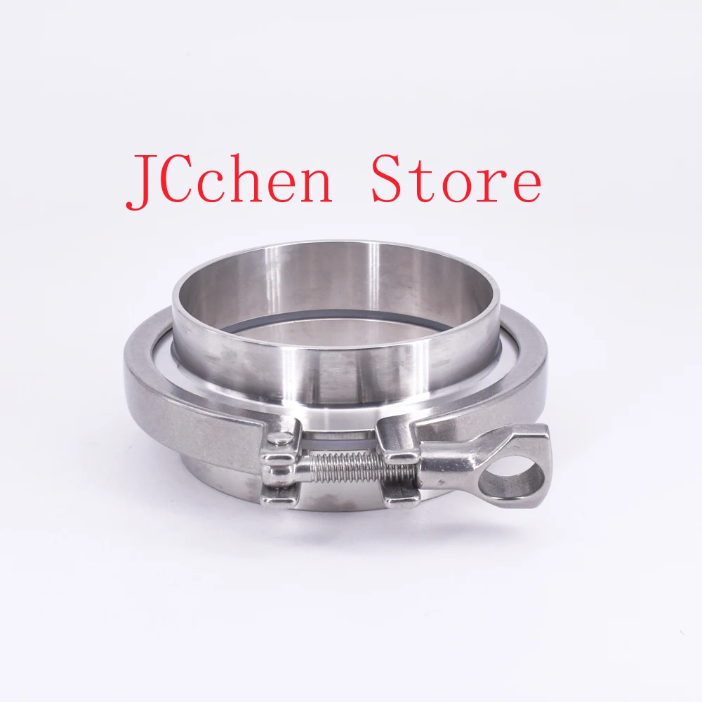 3.5" Tri Clamp x 89mm Pipe OD Stainless Sanitary 2 PCS SS304 Weld Ferrules + 1 PC SS304 Clamp + 1 PC Silicon Gasket