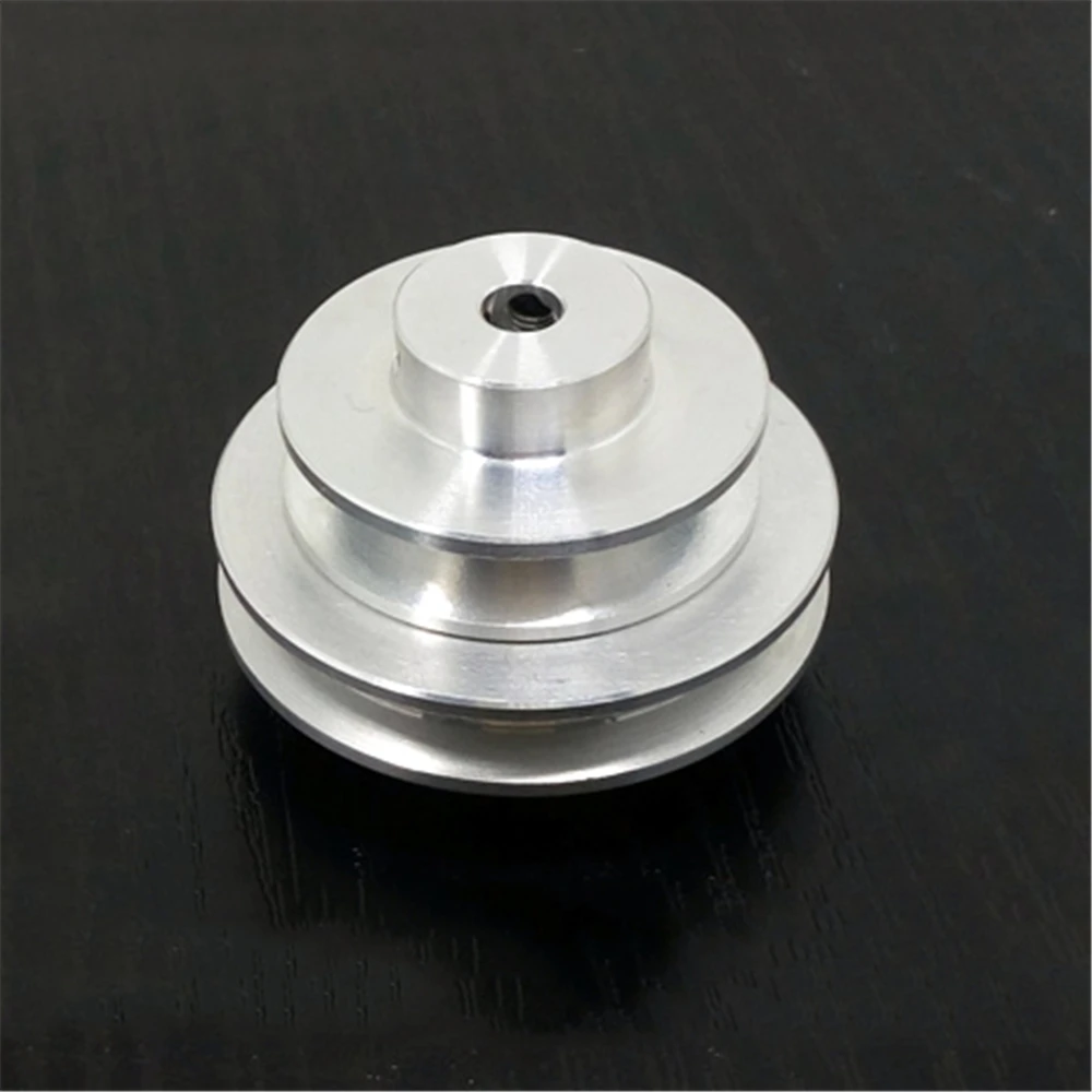 Aluminum Alloy V-Groove Pulley DIY Motor Lathe Drilling Machine Unpowered Spindle Pulley 5-16MM Hole H8 Precision Accessory