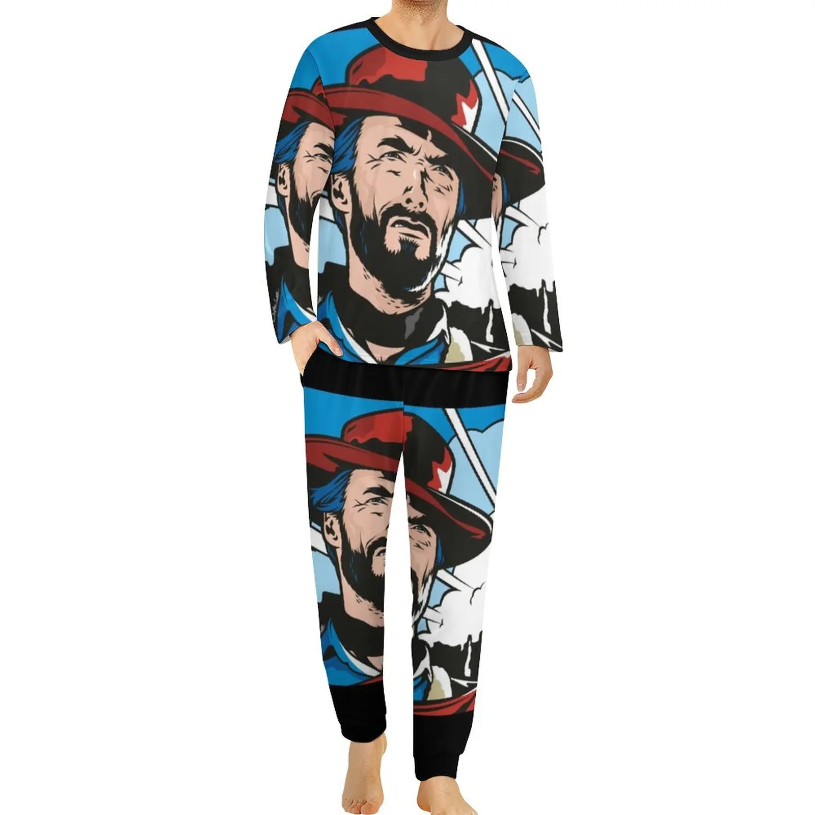 Clint Eastwood Perfect Giftblondie Pajamas Long Sleeve Actor Director Two Piece Pajama Sets Spring Men Kawaii Oversize Nightwear