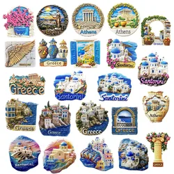 Europe Greece Santorini Resin 3D Fridge Magnets Tourism Souvenir Refrigerator Sticker Handicraft Gift