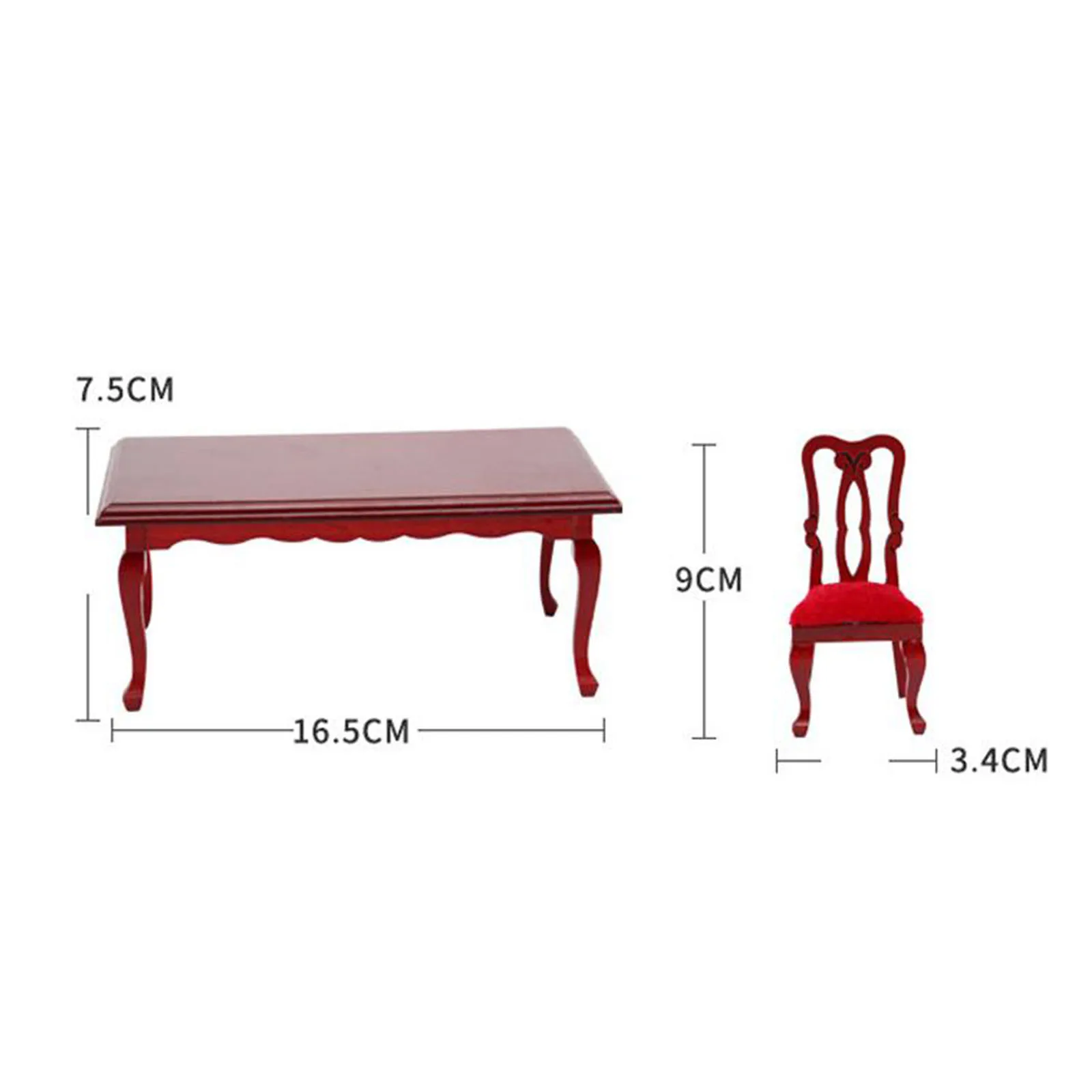 Cute Dollhouse Table Miniature 1:12 Decor Accessories Gifts Dining Room DIY Toys Ornament Dining Table and 6 Years Old