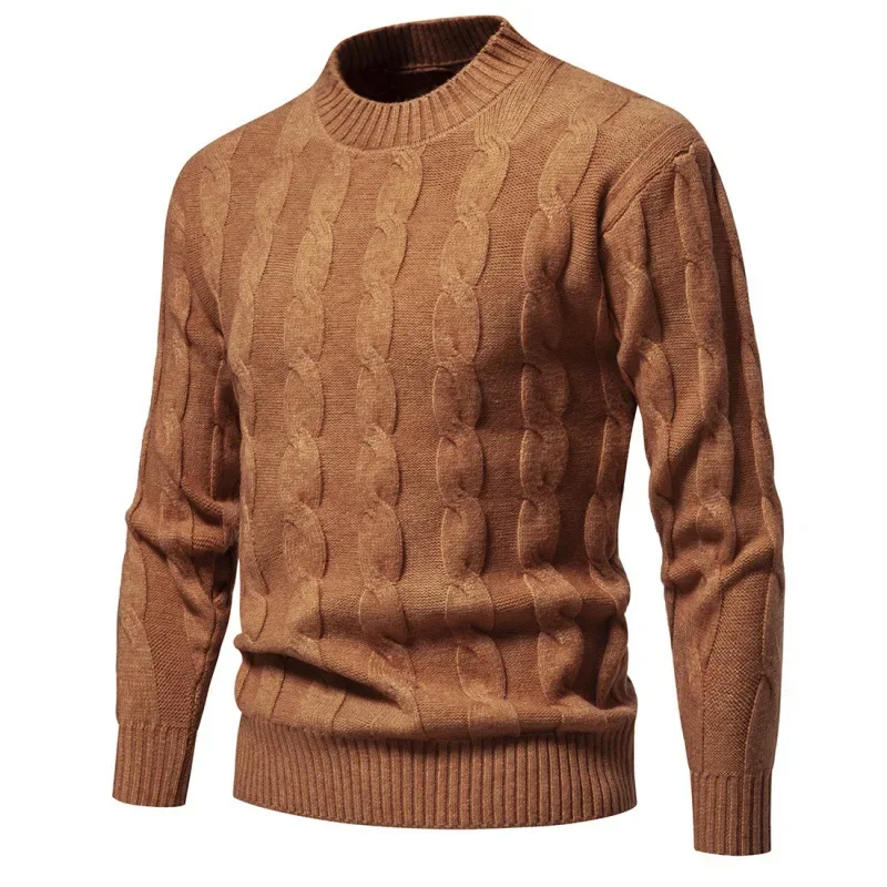 

2023 Autumn/Winter New Round Neck Sweater Men's Solid Color Underlay Pullover Knit Shirt Men's Thermal Insulation