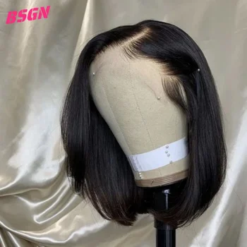 10 بوصة 13X4 hd الدانتيل الشفاف شعر مستعار أمامي شعر الإنسان 180% الكثافة بوب الباروكات 100% شعر الإنسان للمرأة قبل ابيض باروكة من شعر طبيعي