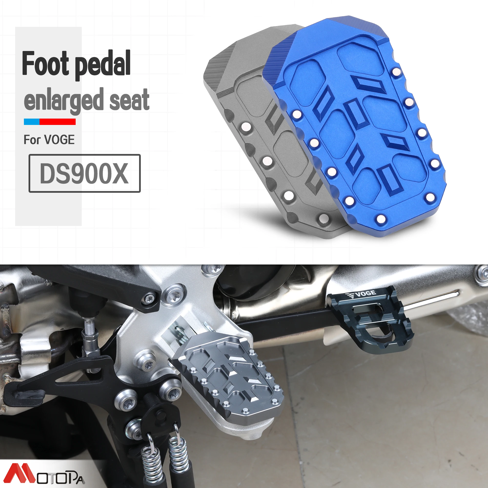 For VOGE DS900X DS 900 X 2021-2024 Motorcycle DS900 X Black Foot Pegs Aluminium Footrest Expandable Teeth Pedal Kit