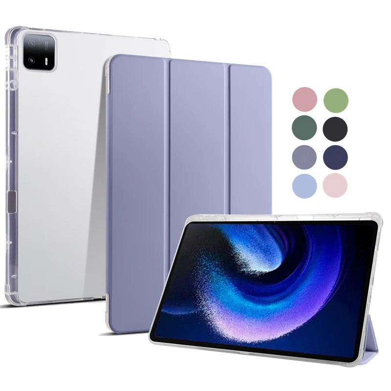

Чехол для Xiaomi Mi Pad 6S Pro с держателем для ручки, складная подставка, магнитная мягкая силиконовая задняя панель для планшета Xiaomi Pad 6S Pro 12,4, чехол