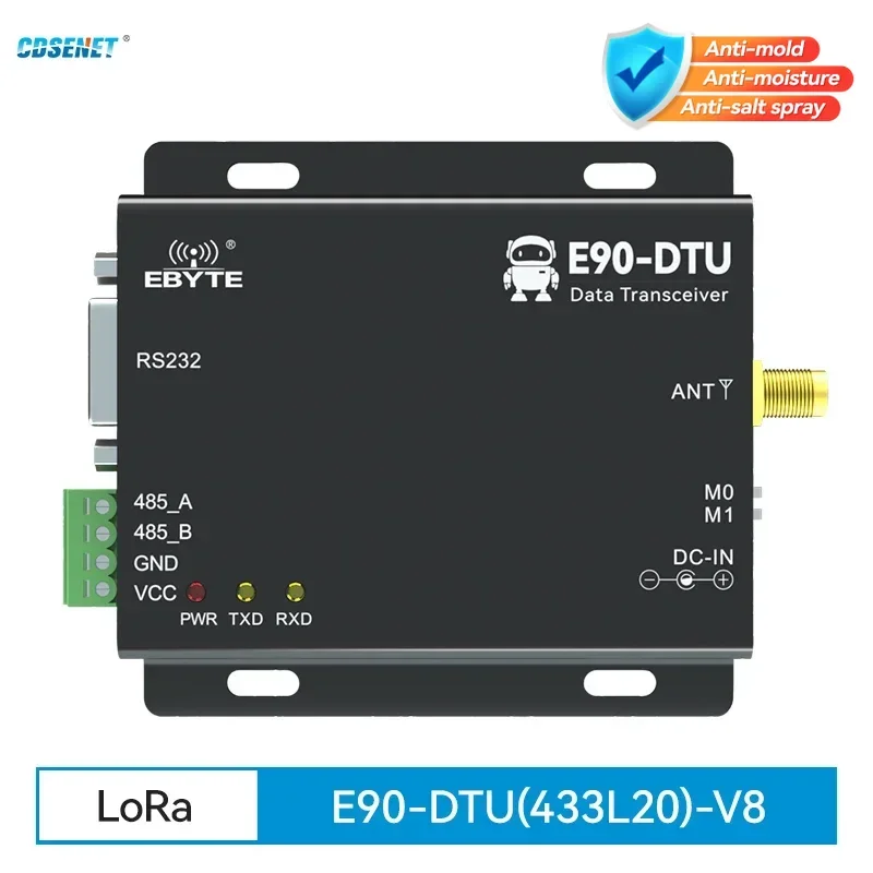 Wireless Transceiver LoRa RS232 RS485 433MHz 20dbm CDSENET E90-DTU(433L20) 5km PLC Transceiver Receiver Radio Modem 433 MHz LoRa