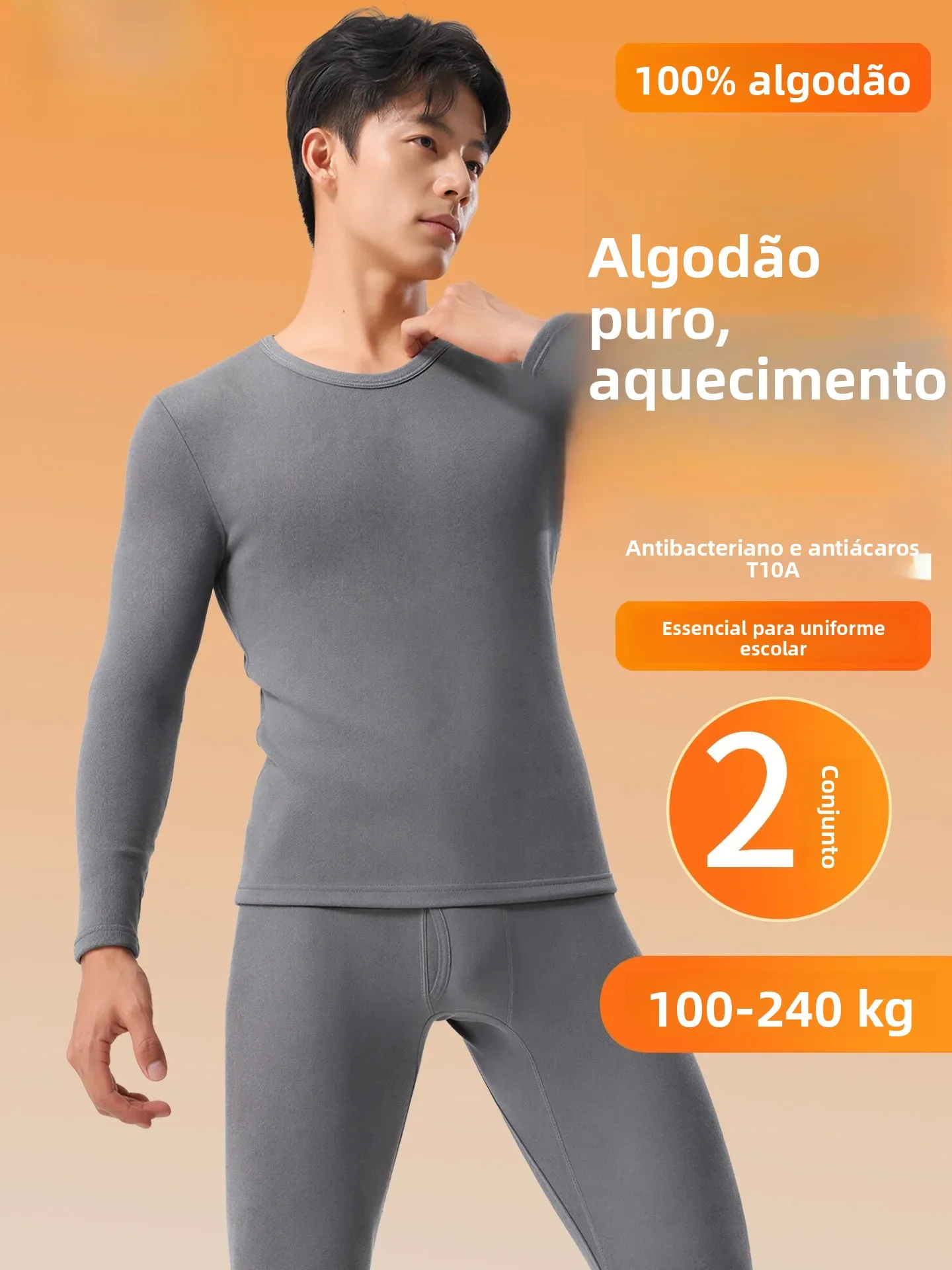 teenage-warm-underwear-set-100-cotton-men's-long-sleeve-long-pants-anti-static-antibacterial-thin-layer-comfortable-fit