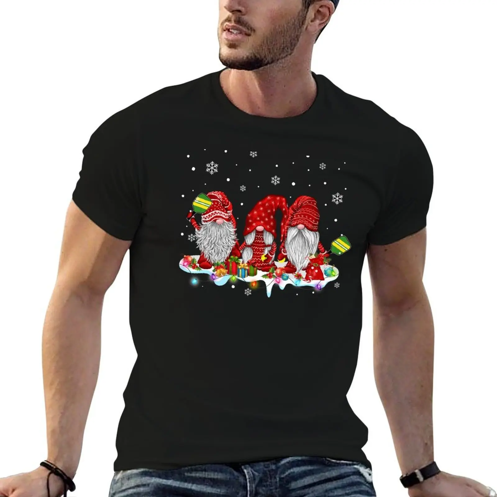 

Best Sport Gnomes Pickleball Christmas T Shirts Gnome Santa Themed Design T Shirt T-Shirt man t shirt heavy cotton T-Shirt