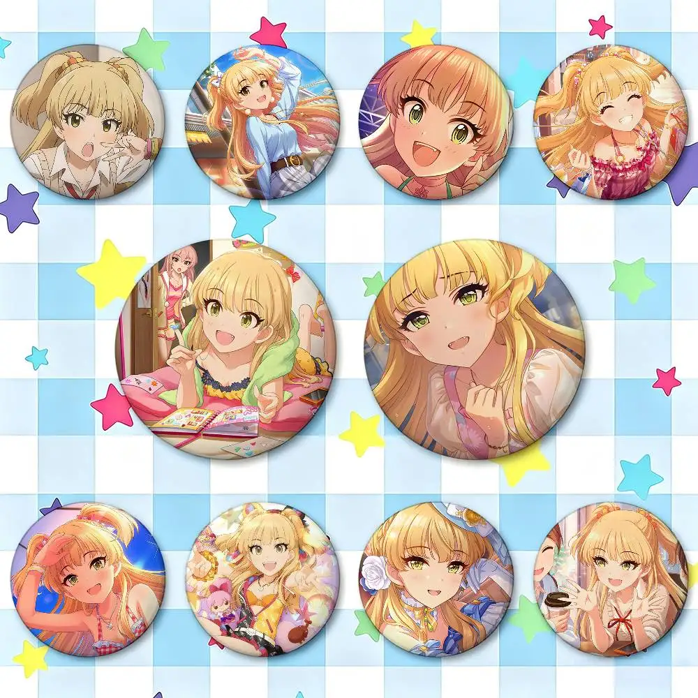 Insignias de Rika Jougasaki de Idolmaster, botones redondos, broches creativos, accesorios decorativos para bolsos, regalos para fans, para coleccionar y regalar a amigos.