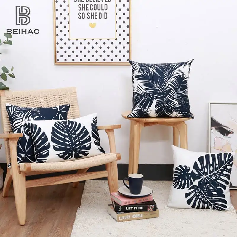 

Cotton Linen een Plant Office Sofa Barest Pillowcase Double Sided Printing U aped Pillowcase Nordic Sle Home Decor
