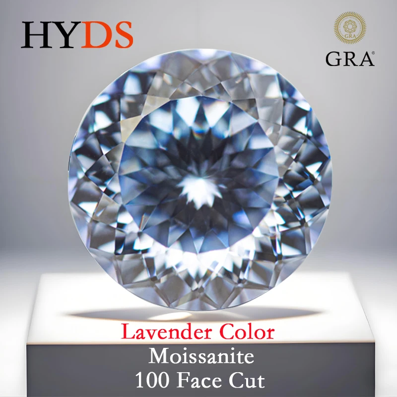 Moissanit 100 Facettenschliff Runde Form Lavendelfarbe VVS1 Edelstein-Charms Perlen für Schmuckherstellung Ringe mit Zertifikat – Detail 1