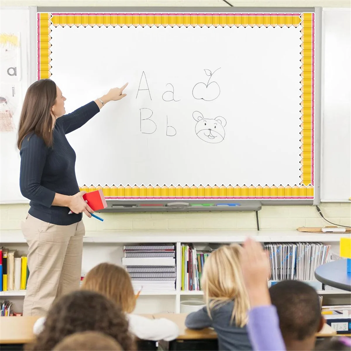 at59-lapis-boletim-de-sala-de-aula-borda-rolo-de-volta-a-escola-quadro-de-avisos-decoracao-lapis-papel-recortes-cortados-bordas-guarnicoes