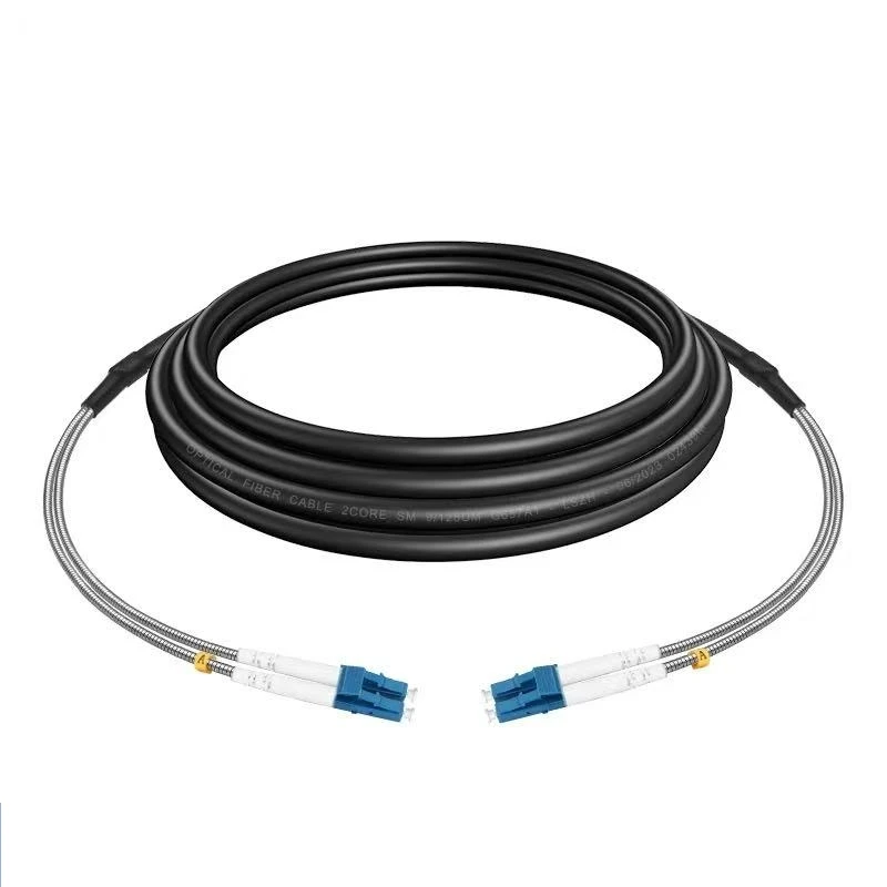 OM4 PDLC-LC patch cord 1-30m 7.0mm 2C PDLC-LC utdoor DVI waterproof FTTH jumper optical fiber armored cable 2 core
