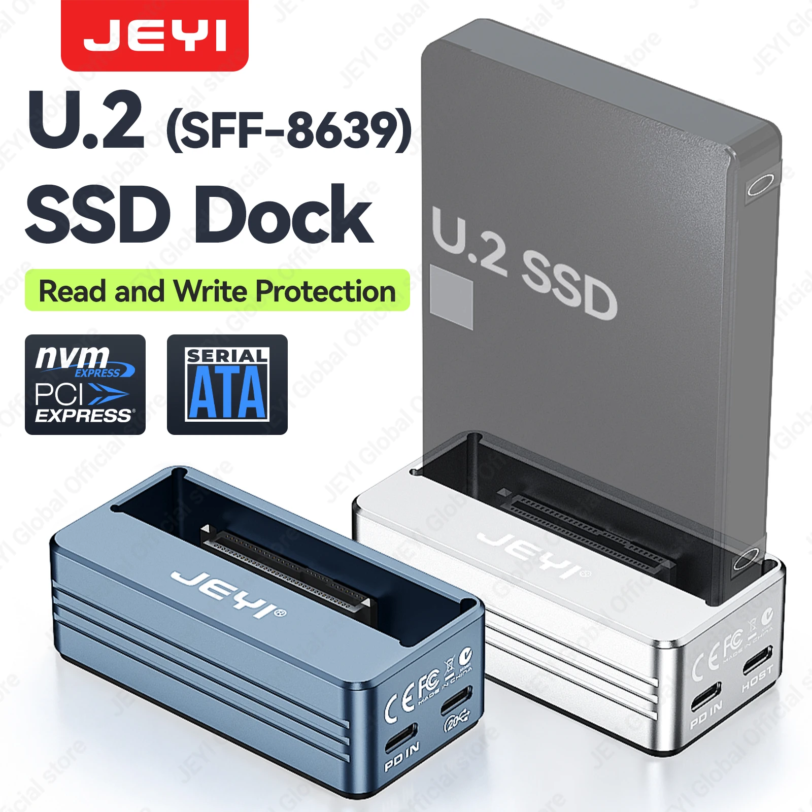 JEYI U.2/U.3 Drive Dock NVMe/SATA Dual Protocol for 2.5