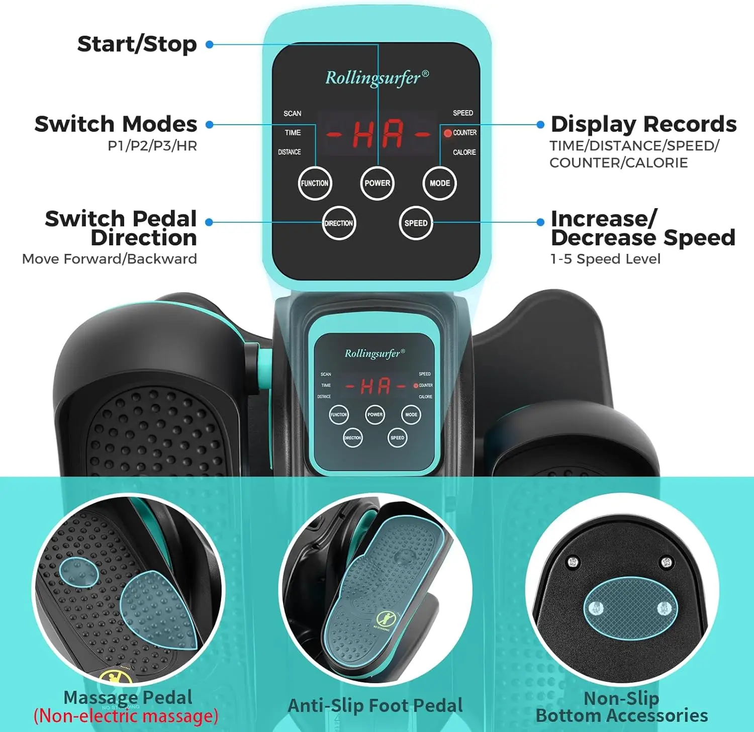 Under Desk Use, Electric Leg Exerciser for Seniors, Compact & Portable with Remote and Non-Slip Pedals for Teens Adults