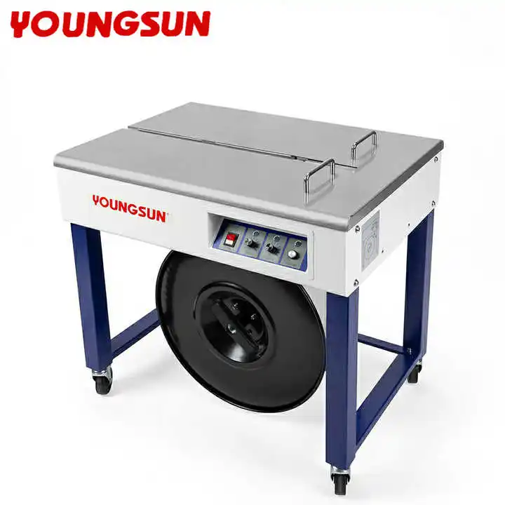young sun YS-A2F Automatic Electric Strapping Machine Polypropylene Four Legged Type of High Platform for Pallet Carton Box